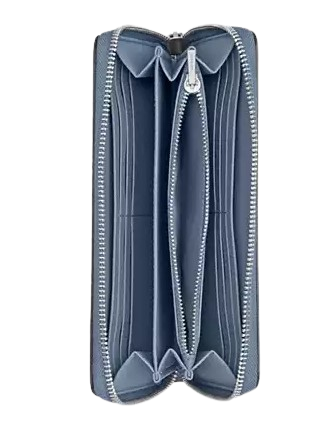 Coach Long Zip Around Wallet In Signature Canvas Chambray