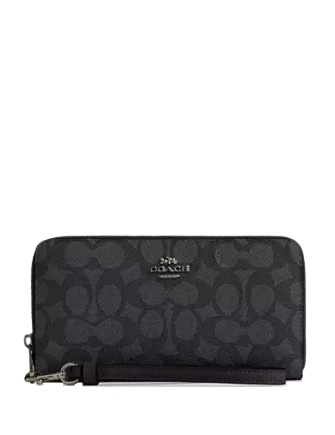 Coach Long Zip Around Wallet In Signature Canvas Brixton Baker