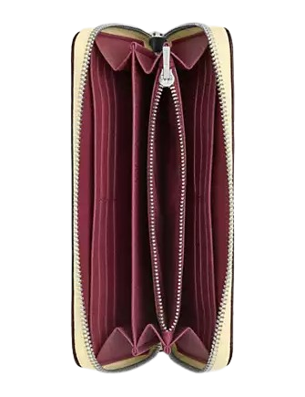 Coach Long Zip Around Wallet In Signature Canvas Hay