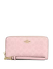 Coach Long Zip Around Wallet In Signature Canvas Powder Pink