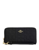 Coach Long Zip Around Wallet In Signature Leather Black