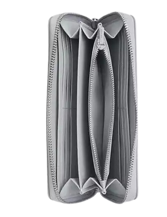 Coach Long Zip Around Wallet In Sketch Signature Canvas Ice Blue