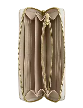 Coach Long Zip Around Wallet In Sketch Signature Canvas Ivory