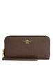 Coach Long Zip Around Wallet With Detachable Card Case Dark Stone
