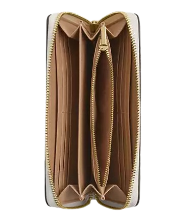 Coach Long Zip Around Wallet With Floral Print Challk