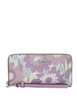 Coach Long Zip Around Wallet With Floral Print Purple