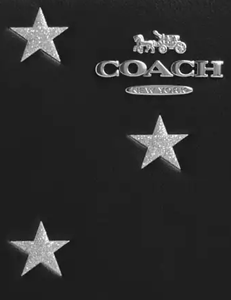 Coach Long Zip Around Wallet With Star Print Black