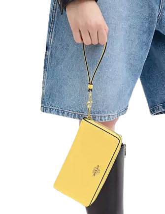 Coach Long Zip Around Wallet Yellow