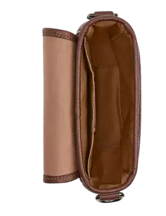 Coach Lucas Crossbody Bag In Signature Canvas Tan Natural Vintage Brown