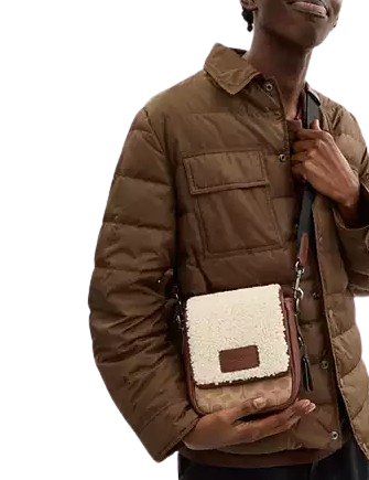 Coach Lucas Crossbody Bag In Signature Canvas Tan Natural Vintage Brown