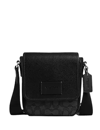 Coach Lucas Crossbody Bag In Signature Jacquard Charcoal Black