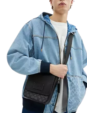 Coach Lucas Crossbody Bag In Signature Jacquard Charcoal Black