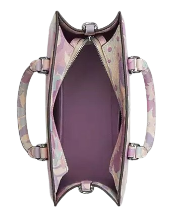 Coach Maggie Small Tote Bag With Floral Print Ivory