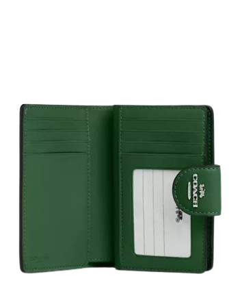 Coach Medium Corner Zip Wallet In Signature Canvas Bright Jade