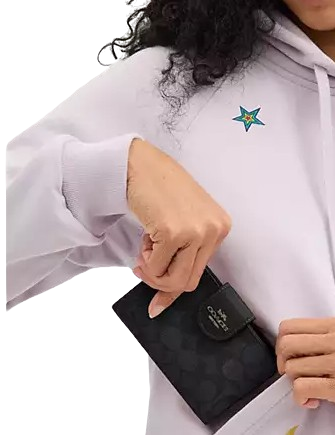 Coach Medium Corner Zip Wallet In Signature Canvas | Brixton Coach Medium Corner Zip Wallet In Signature Canvas | Brixton