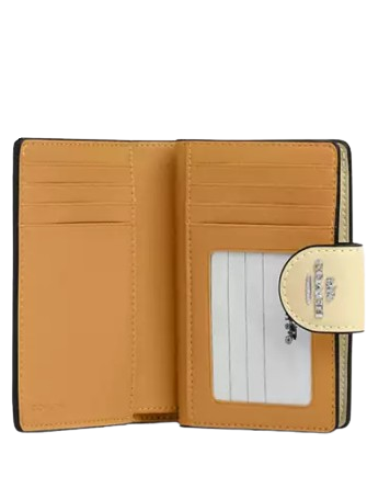 Coach Medium Corner Zip Wallet In Signature Canvas Hay