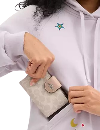 Coach Medium Corner Zip Wallet In Signature Canvas