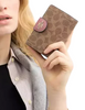 Coach Medium Corner Zip Wallet In Signature Canvas Tan Dusty Pink