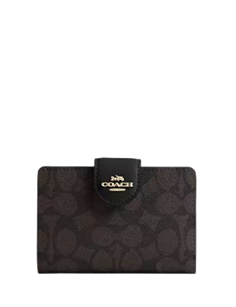 Coach Medium Corner Zip Wallet In Signature Canvas Brixton Baker
