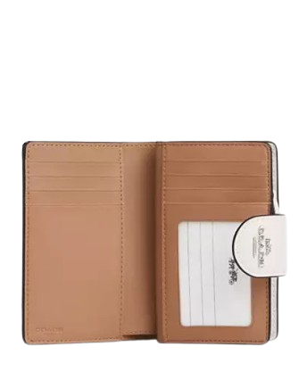 Coach Medium Corner Zip Wallet In Signature Canvas With Floral Print Sand