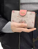 Coach Medium Corner Zip Wallet In Signature Canvas With Floral Print Sand