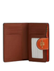 Coach Medium Corner Zip Wallet In Signature Canvas With Orange Print Tan