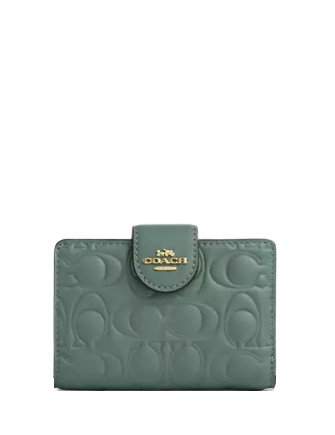 Coach Medium Corner Zip Wallet In Signature Leather Coach Medium Corner Zip Wallet In Signature Leather