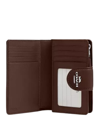 Coach Medium Corner Zip Wallet Maple