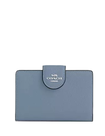 Coach Medium Corner Zip Wallet Pale Lapis