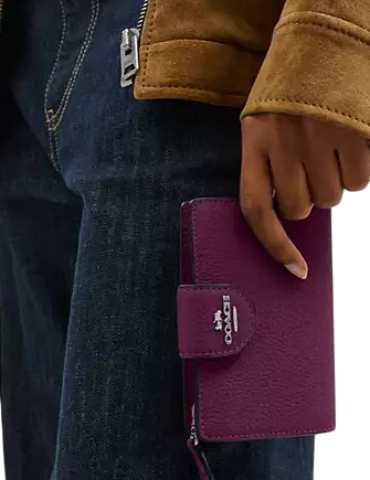 Coach Medium Corner Zip Wallet Plum
