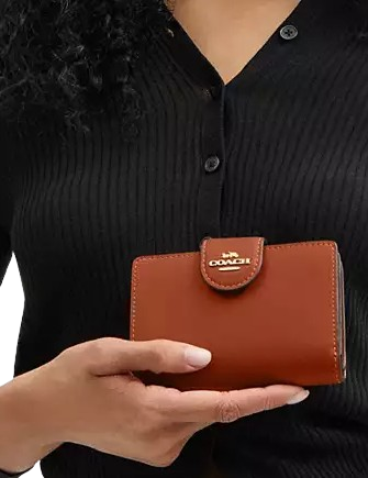 Coach Medium Corner Zip Wallet Tan