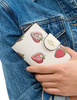 Coach Medium Corner Zip Wallet With Strawberry Print