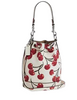 Coach Mini Bucket Bag With Cherry Print Chalk