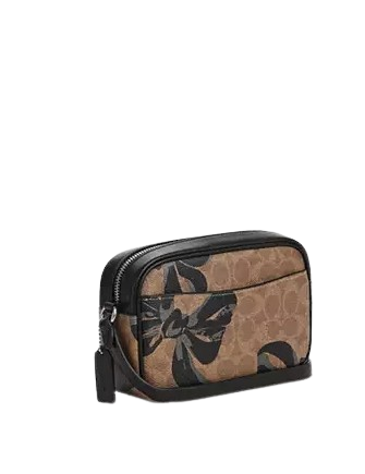 Coach Mini Jamie Camera Bag In Signature Canvas With Bow Print Tan Black