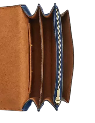 Coach Mini Klare Crossbody Bag In Signature Canvas Deep Blue Tan