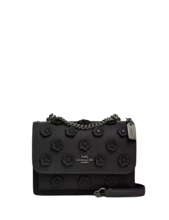 Coach Mini Klare Crossbody Bag With Floral Applique Black