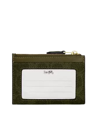 Coach Mini Skinny Id Case In Signature Canvas Olive
