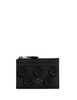 Coach Mini Skinny Id Case With Floral Applique Black