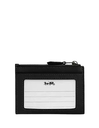 Coach Mini Skinny Id Case With Floral Applique Black