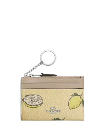 Coach Mini Skinny Id Case With Lemon Print Garden Glade