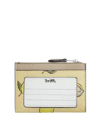 Coach Mini Skinny Id Case With Lemon Print Garden Glade