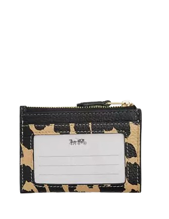 Coach Mini Skinny Id Case With Leopard Print