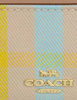 Coach Mini Skinny Id Case With Plaid Print Bright Maize