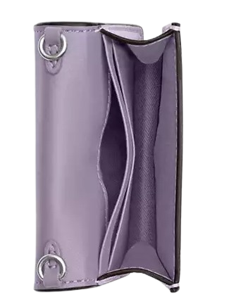 Coach Mini Wallet On A Chain With Floral Applique Lilac