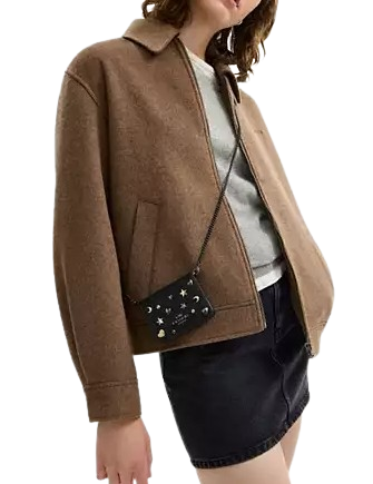 Coach Mini Wallet On A Chain With Rivets Black