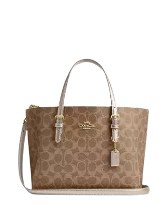 Coach Mollie Tote Bag 25 In Signature Canvas Tan Light Champagne