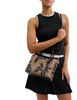 Coach Mollie Tote Bag 25 In Signature Canvas With Bow Print Tan Black