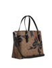 Coach Mollie Tote Bag 25 In Signature Canvas With Bow Print Tan Black