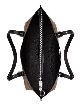 Coach Mollie Tote Bag 25 In Signature Canvas With Bow Print Tan Black