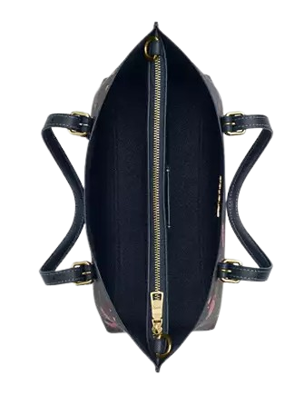 Coach Mollie Tote Bag 25 In Signature Canvas With Cherry Print Denim